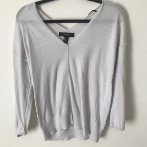 White V-Neck Sweater